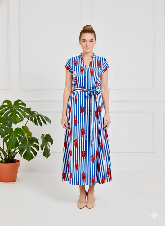 Kiara Cotton Dress | Blue Lobster