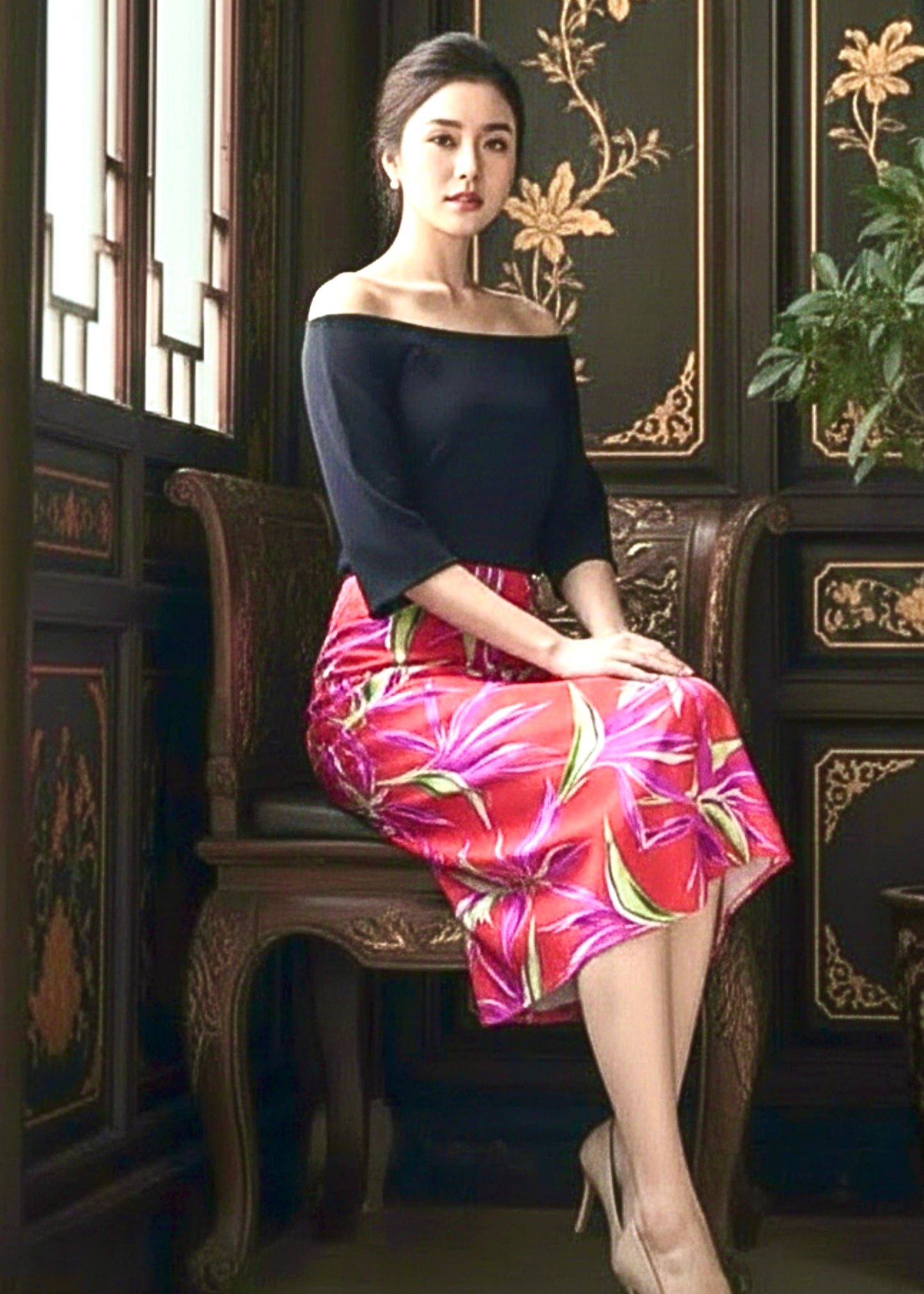 Naomi Wrap Skirt - Sea of Coral