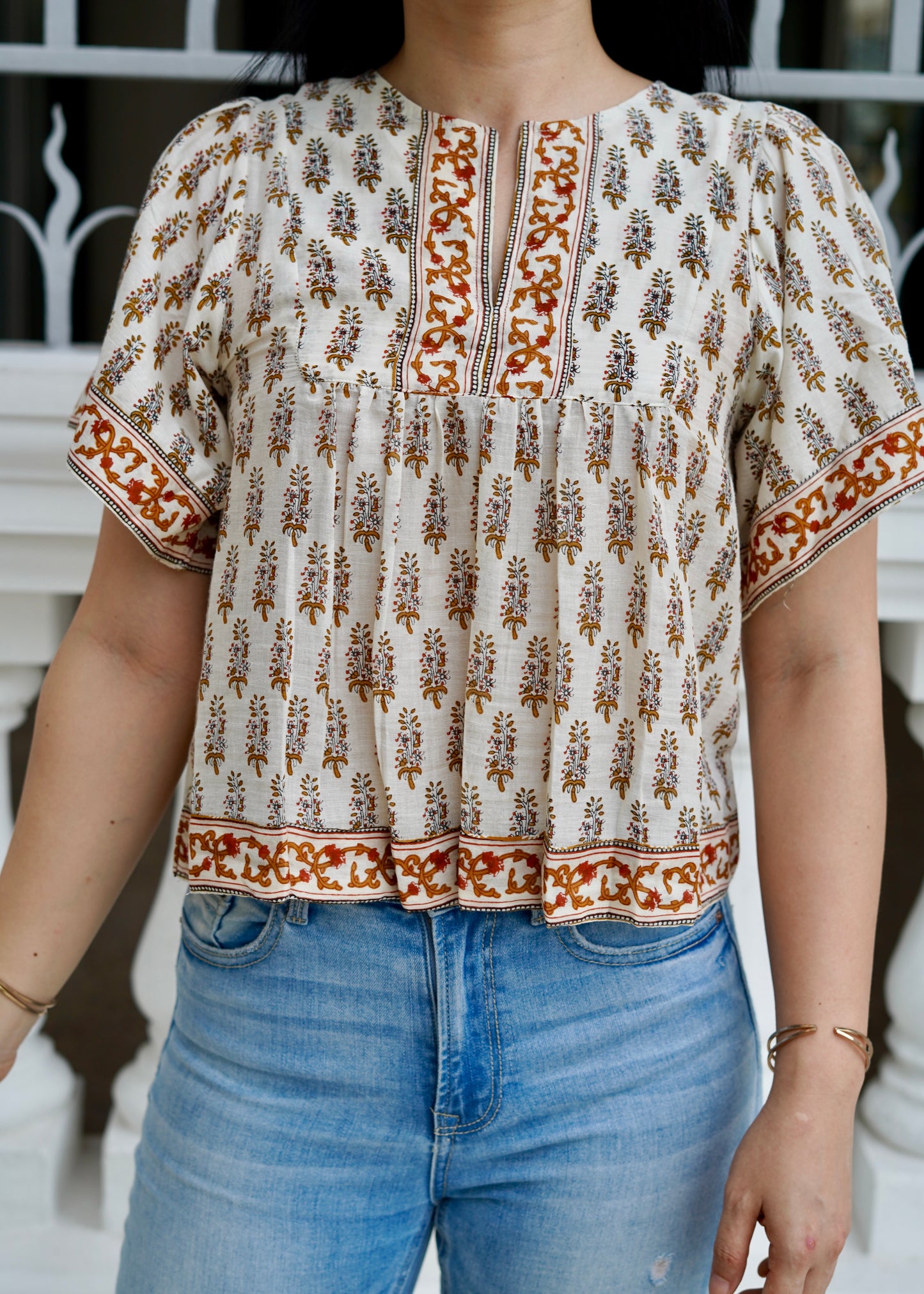 Hali Cotton Top | Boho Brown