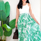 Zenus Handblock Skirt | Green Palm