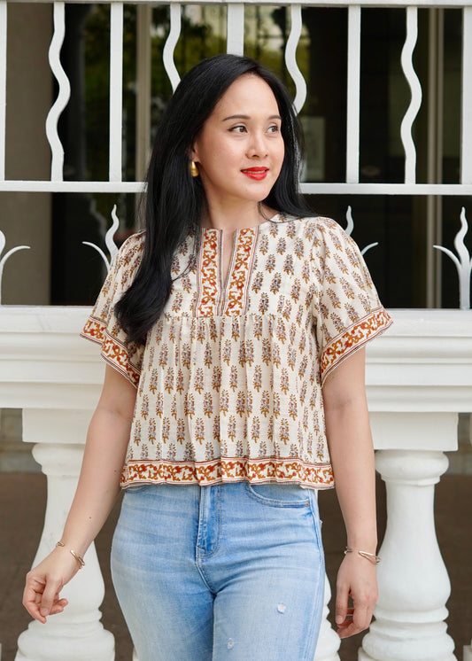 Hali Cotton Top | Boho Brown