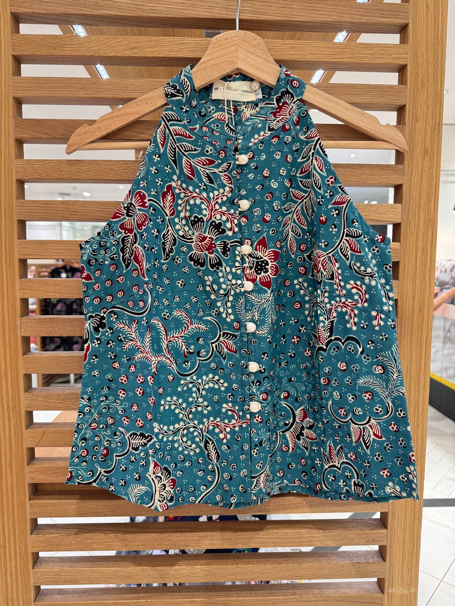 Eka Halter Batik Top | Vintage Turquoise