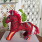 SET OF 3 : HORSE CNY ORNAMENT- Batik Red Orange