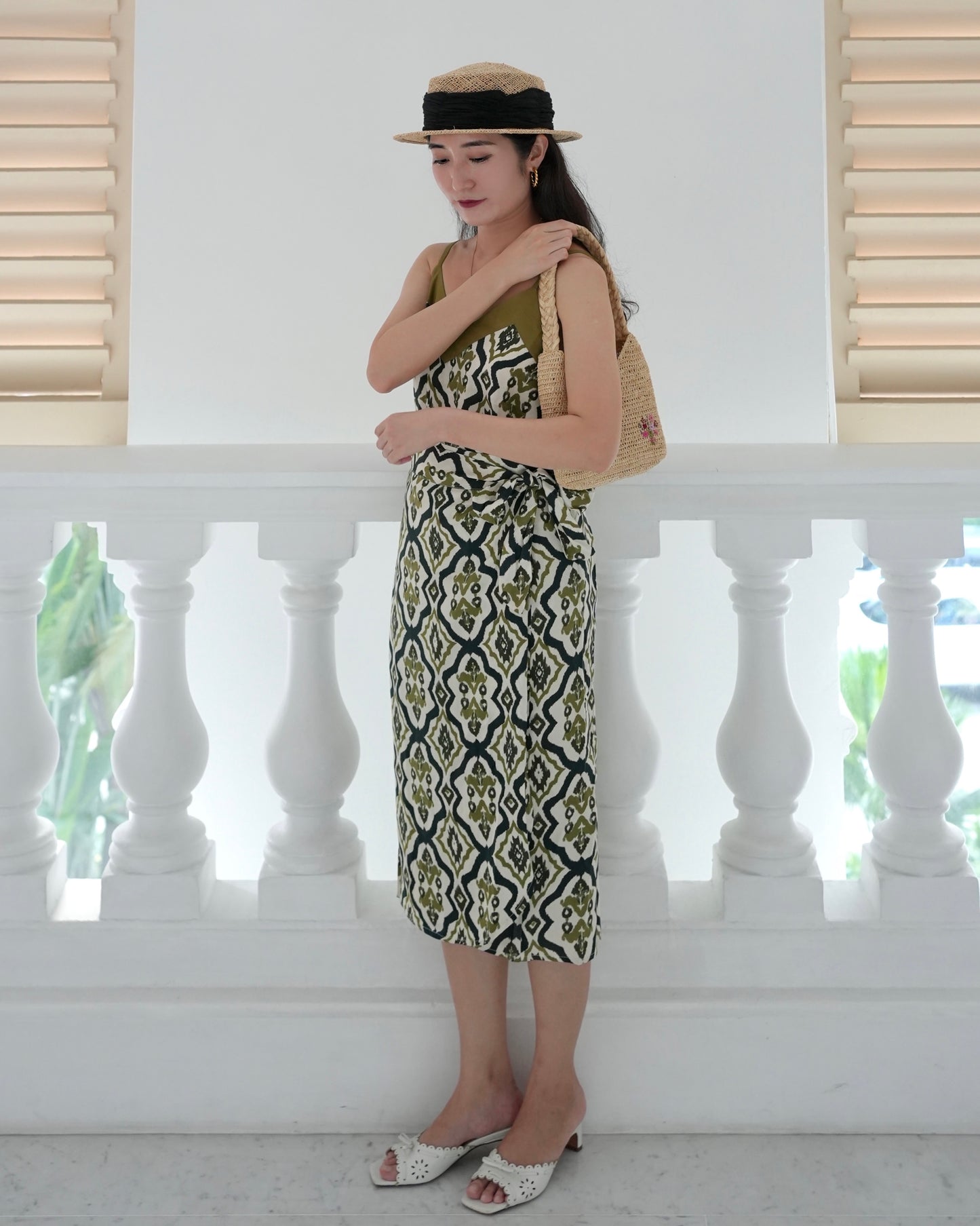 Naomi Wrap Skirt - Tribal Olive