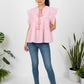 Nico Tassel Cotton Top | Blush stripe