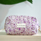 Quilted Japanese Cotton Pouch - Mauve Purple
