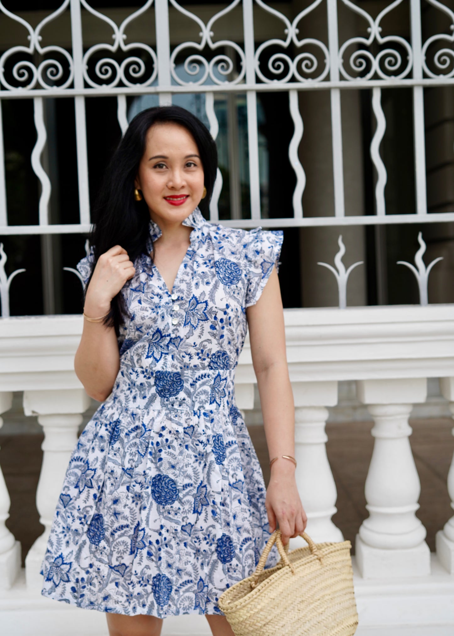 Sera Mini Dress - Floral Navy