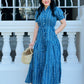 Debra Maxi Dress - Chevron Blue
