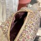 Quilted Japanese Cotton Pouch - Beige Dainty Floral