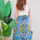 Ava Handblock A-line Skirt | Ocean Blue