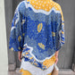 Cotton Batik Kimono- Cobalt Yellow Batik