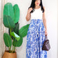 Zenus Handblock Skirt | Porcelain Blue