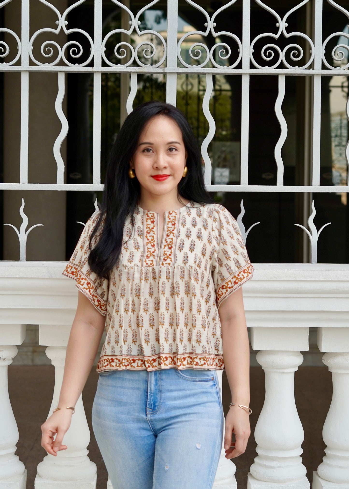 Hali Cotton Top | Boho Brown