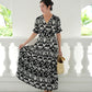 Della Wrap Dress - Monochrome Ikat [LAST PIECE]