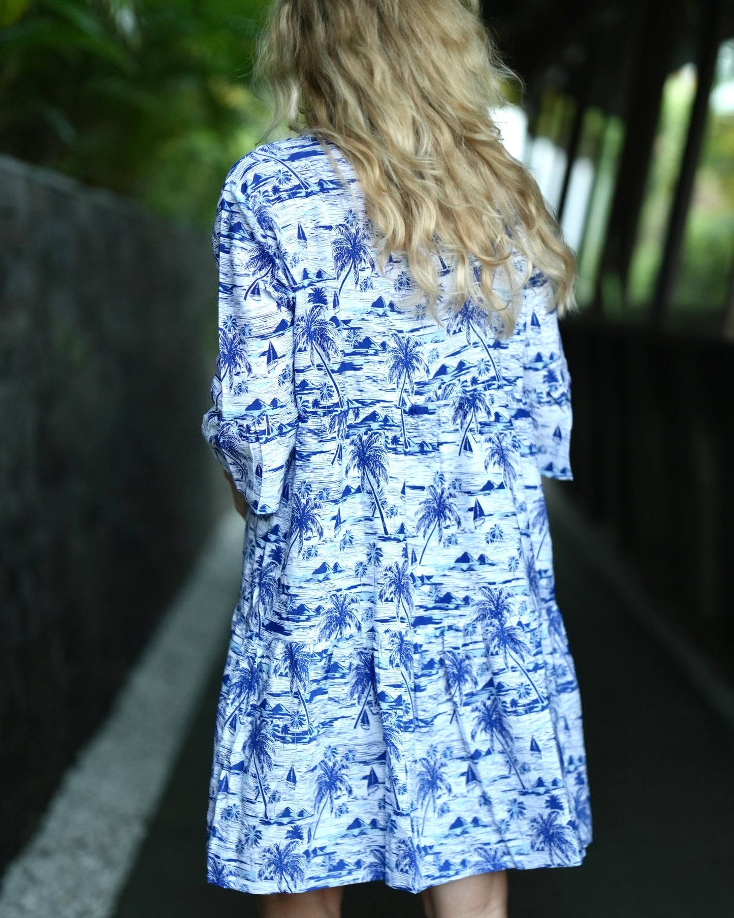 Sienna Bell Sleeve Dress -Hawaiian Blue