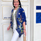 Cotton Batik Kimono- Cobalt Green Batik