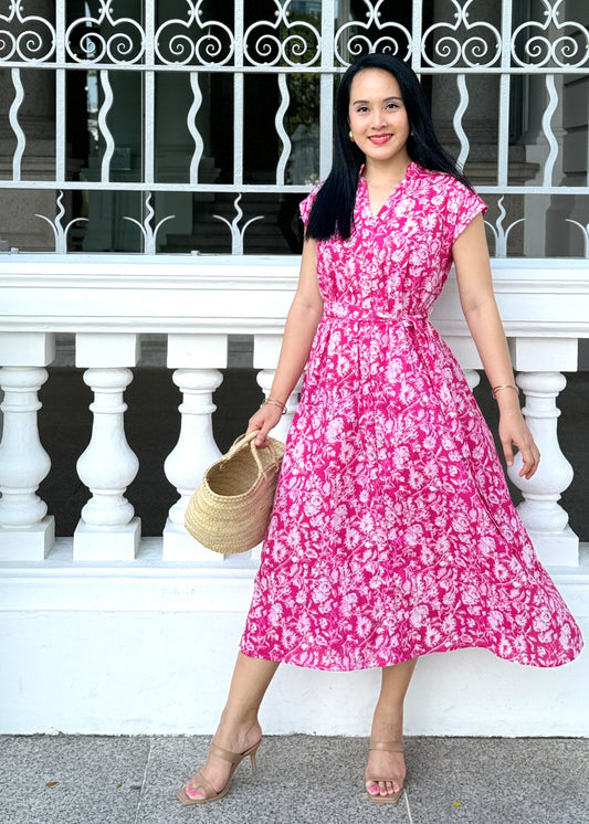 Kiara Cotton Dress | Pink Blush