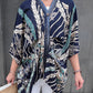 Cotton Batik Kimono- Navy Phoenix Batik