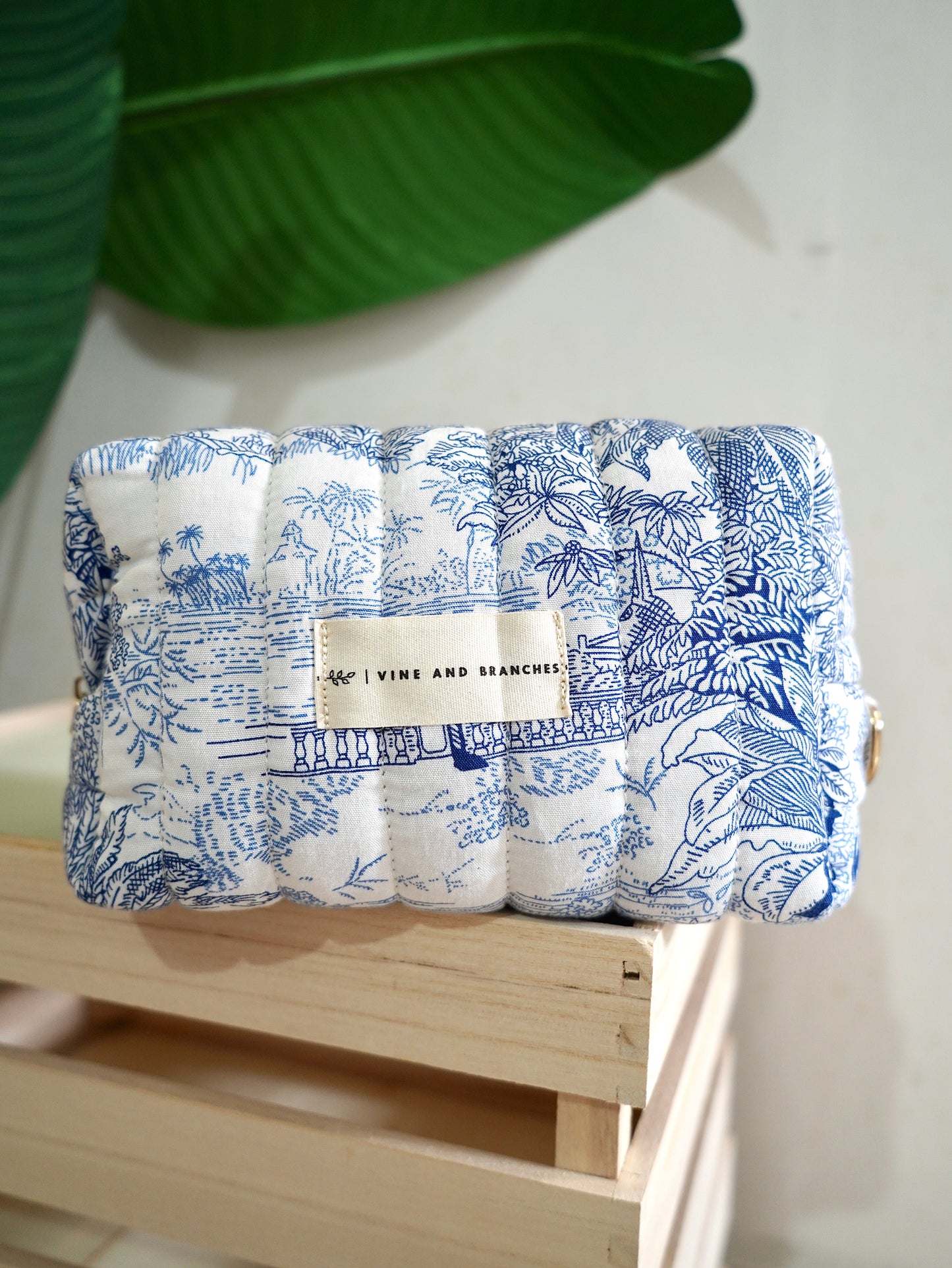 FLASH SALE | Quilted Japanese Cotton Pouch - Dior Blue