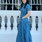Debra Maxi Dress - Chevron Blue