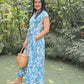 Kiara Cotton Dress - Blue Blossom