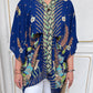 Cotton Batik Kimono- Cobalt Green Batik