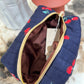 Quilted Japanese Cotton Pouch - Navy Cherry