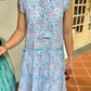 Lacey Cotton Dress | Ruffles Blue