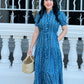 Debra Maxi Dress - Chevron Blue
