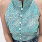 Eka Halter Batik Top | Turquoise