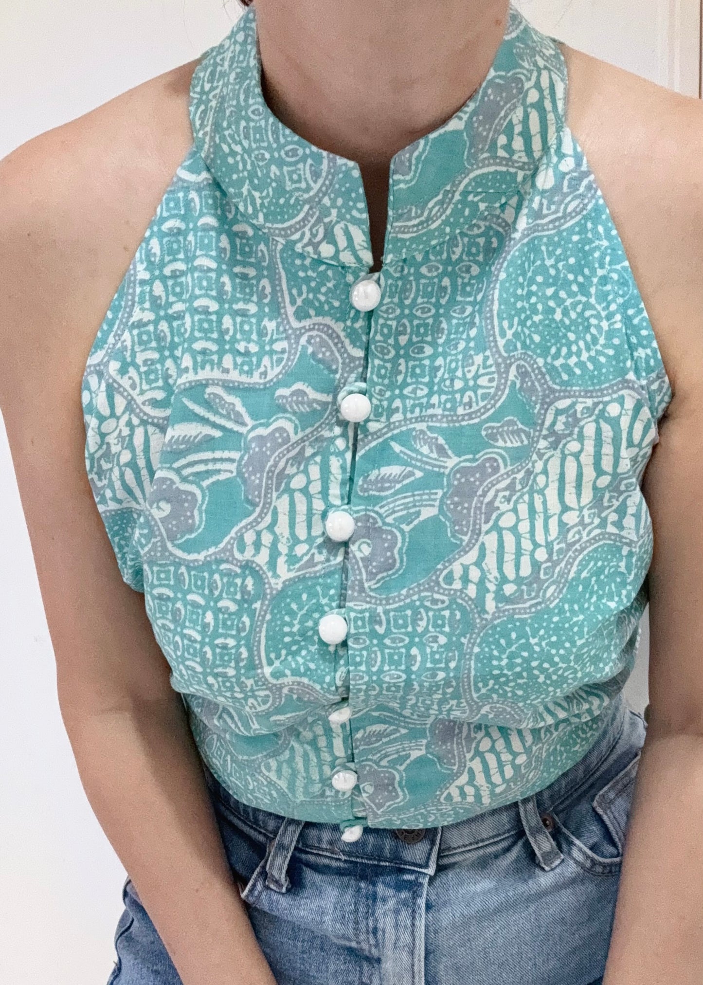 Eka Halter Batik Top | Turquoise