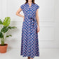Kiara Cotton Dress | Pink Navy