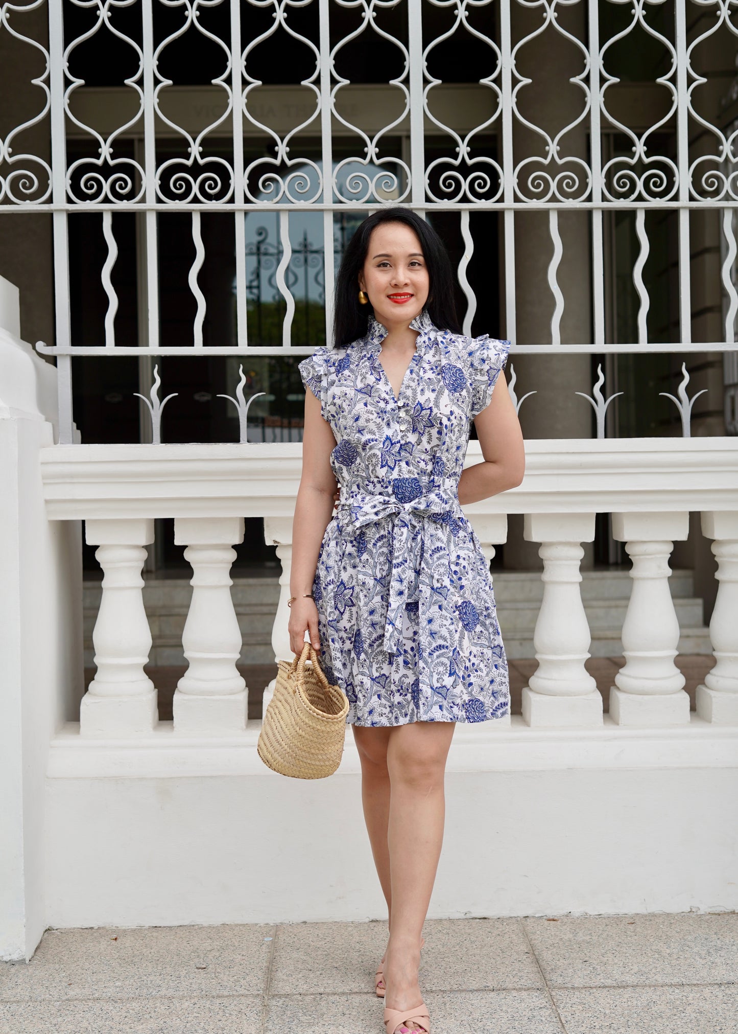 Sera Mini Dress - Floral Navy