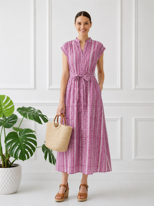 Kiara Cotton Dress | Lilac Lace