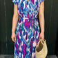 Kiara Cotton Dress | Ikat Pink