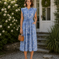 Felice Frill Sleeve Dress | Soft Blue