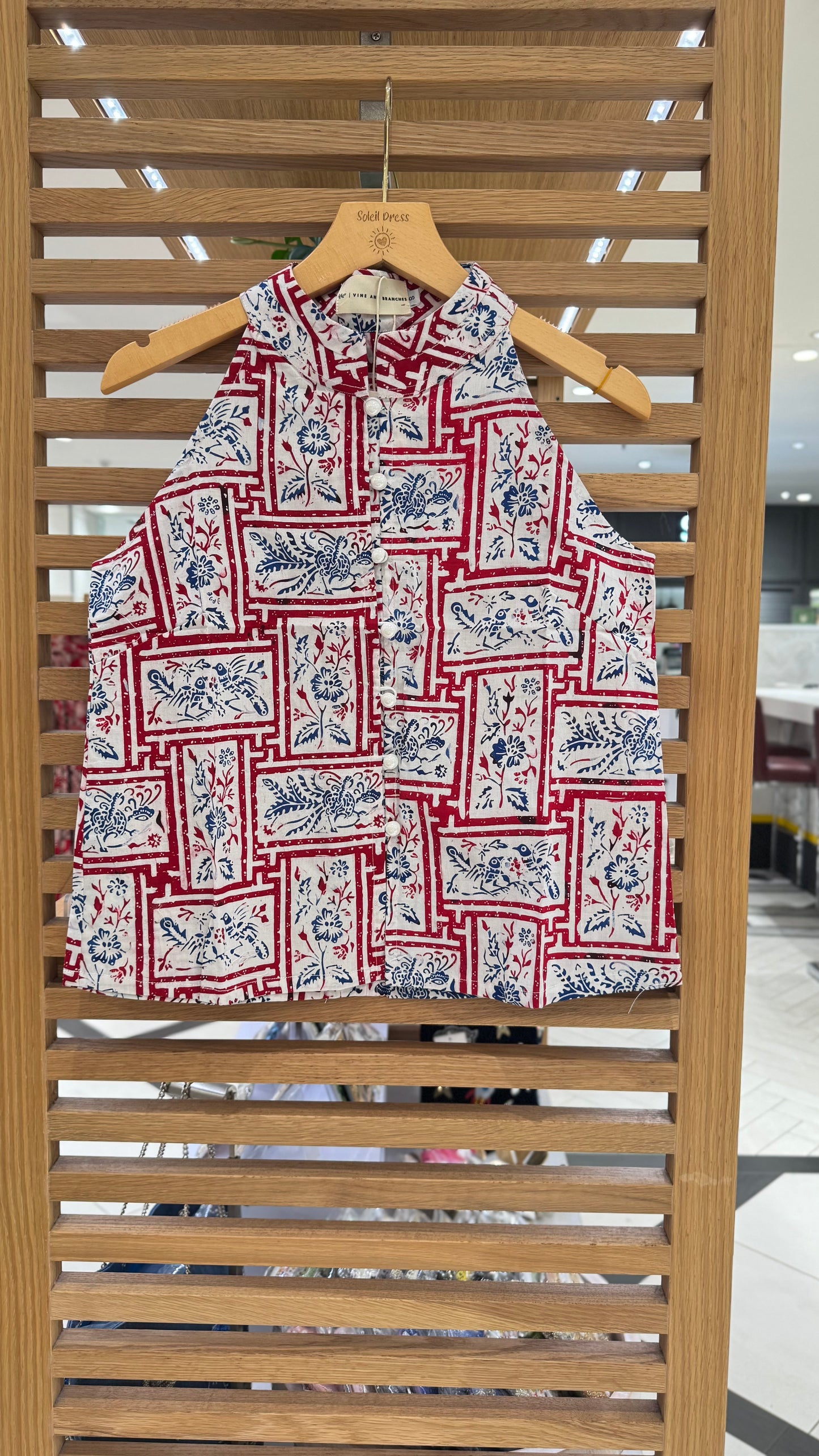 Eka Halter Batik Top |  China Red