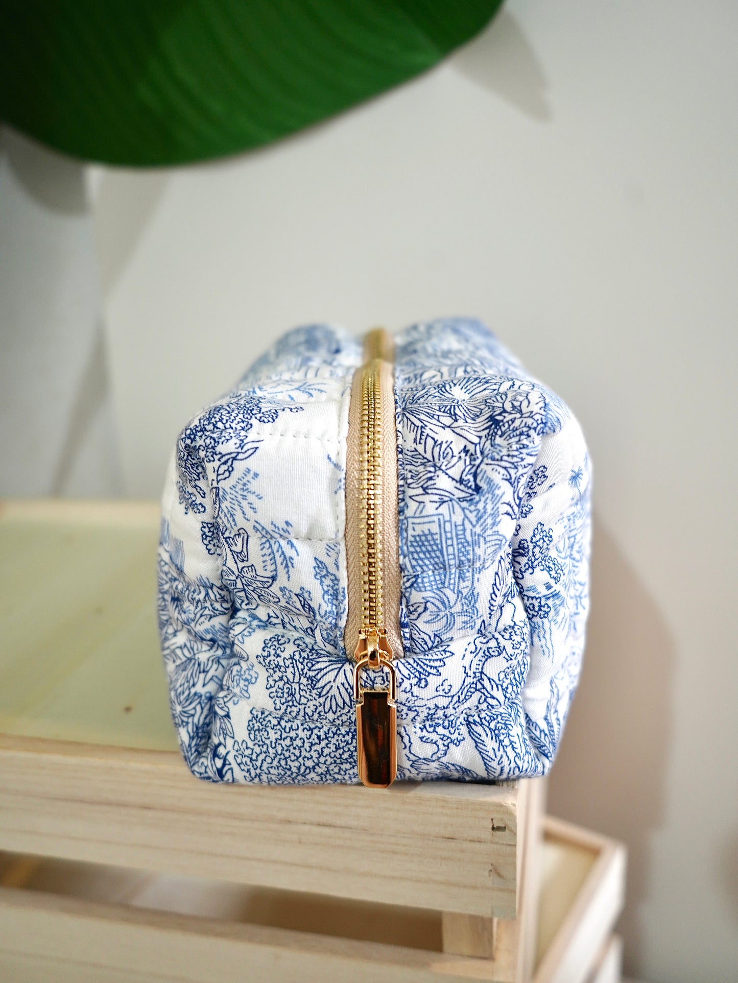 FLASH SALE | Quilted Japanese Cotton Pouch - Dior Blue
