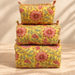 Handblock Cotton Pouch |  Yellow Floral