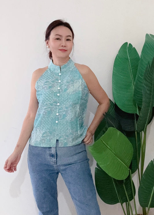 Eka Halter Batik Top | Turquoise