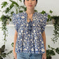 Nico Tassel Cotton Top | Blue Fields