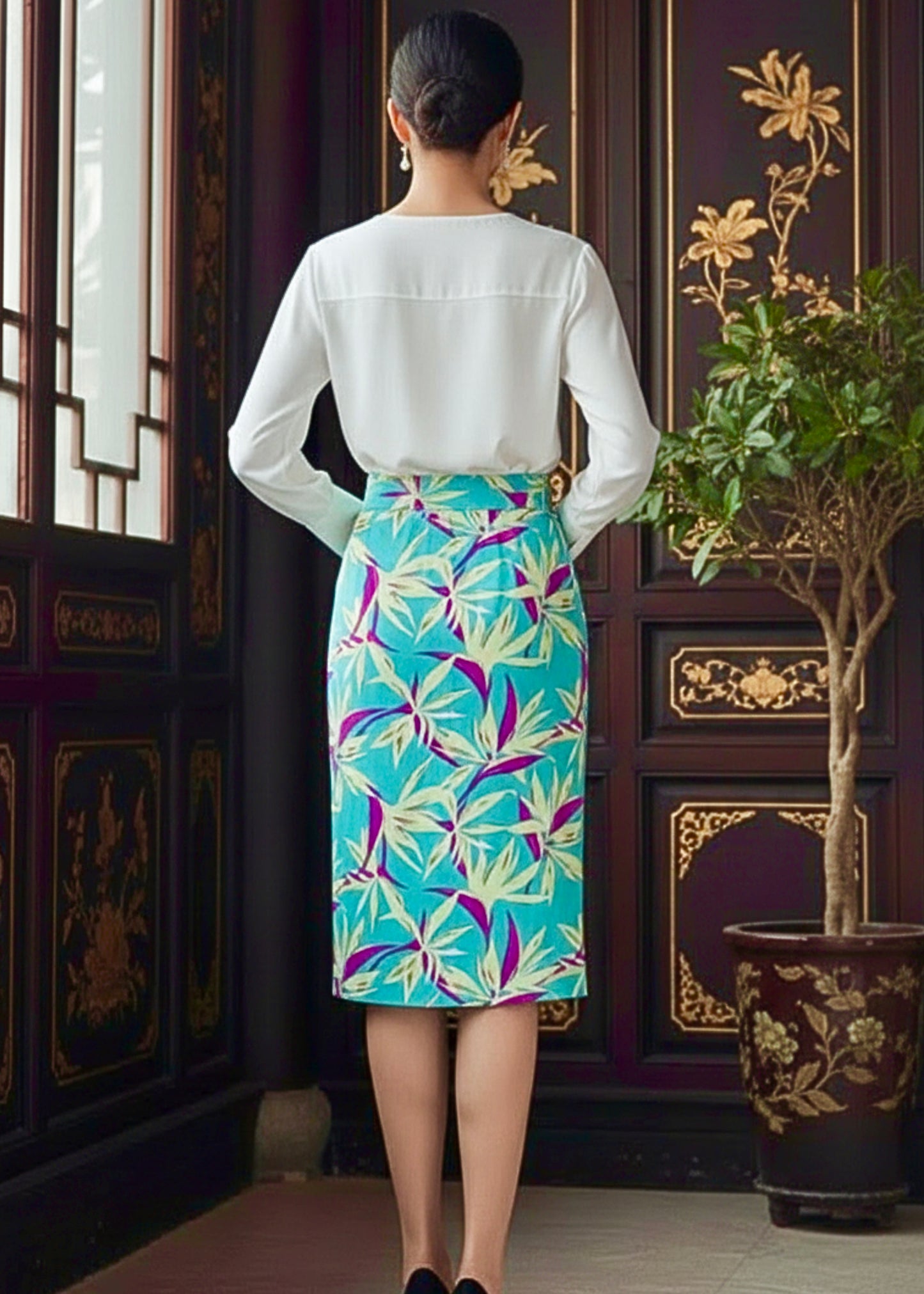 Naomi Wrap Skirt - Sea of Turquoise