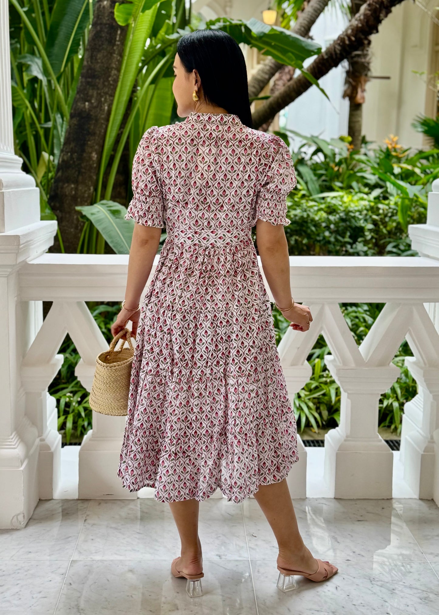 Penny Midi Dress - Pink Petals