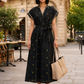Kiara Lurex Cotton Dress | Black Gold Lurex