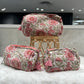 Handblock Cotton Pouch |  Pink Floral
