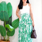 Zenus Handblock Skirt | Green Palm