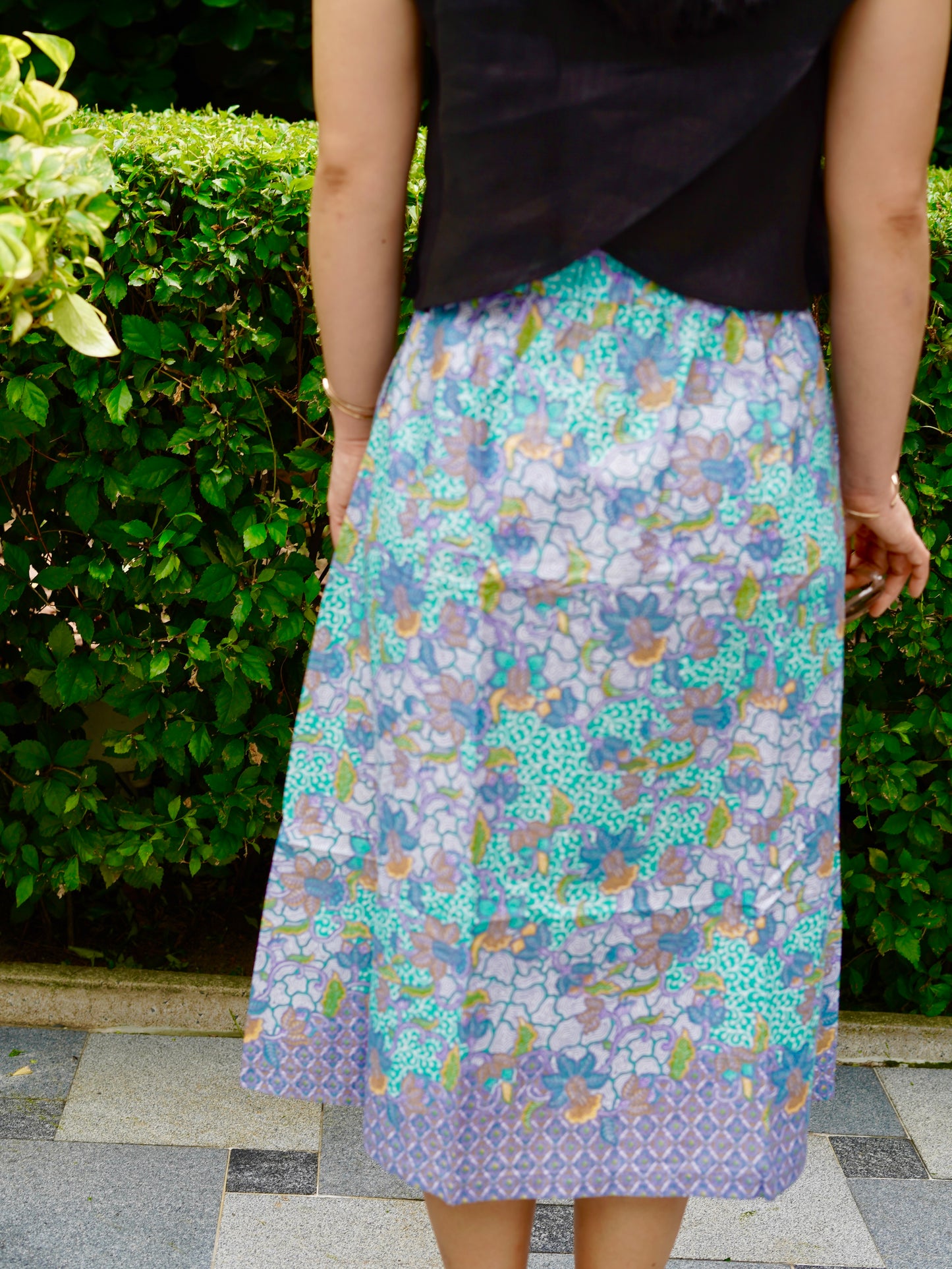 Suzie Batik A-line Skirt - Botanic Green