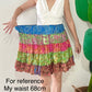 Mini Silky Patchwork Skirt