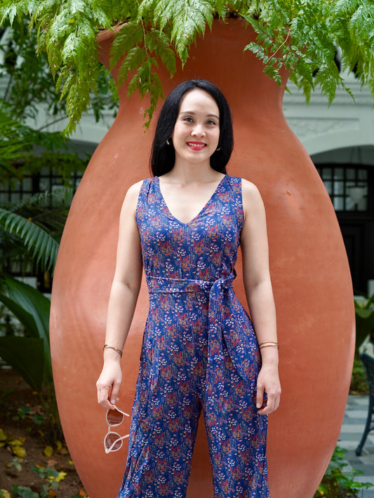Kali Jumpsuit | Navy Meadows