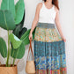 Silky Patchwork Skirt | Patchwork Teal